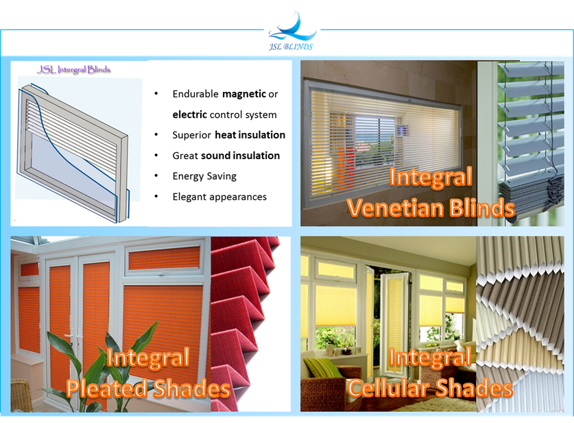 double glazed windows with integral blinds